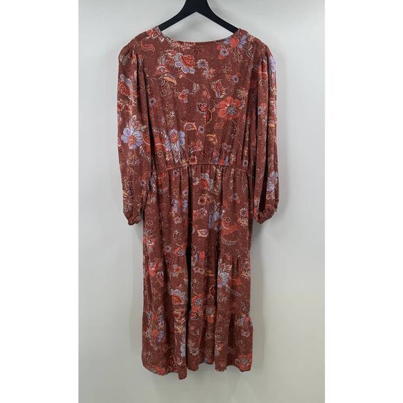 LA Threads Plus Size Boho Midi Floral Dress Size 2X - Picture 7 of 7